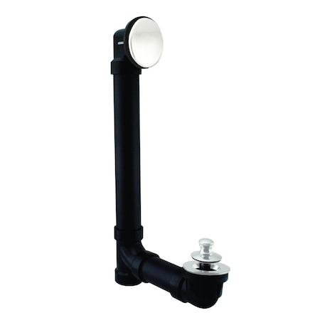 Westbrass Illusionary Overflow 12" & 4" Sch. 40 ABS Bath Waste & Overflow W/ Lift & Turn Bath Drain in Powderc 494144H-50